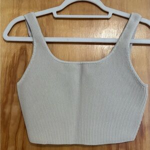 Aritzia Babatom Ribbed cropped Tank Top - Cream size M